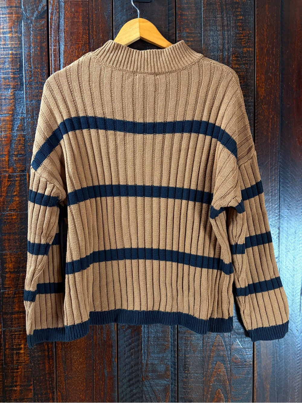Papermoon Brown Striped Loose Fit Sweater SMALL